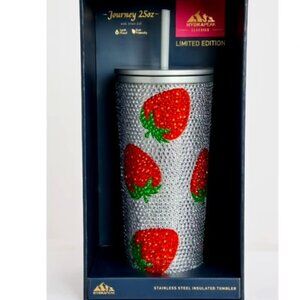 NIB 25 oz. Sparkly Tumbler - Strawberry